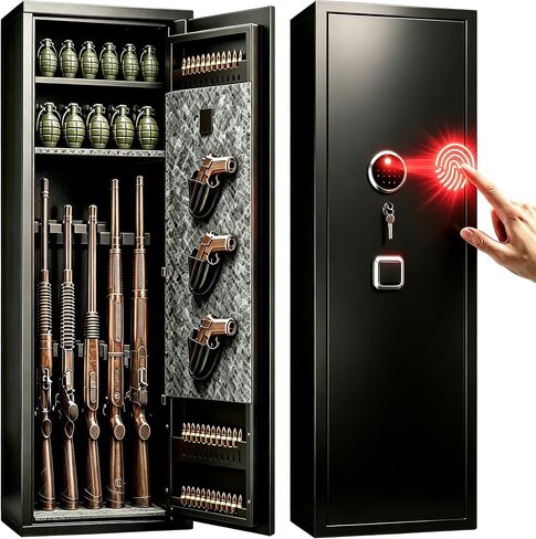 Gun Safe, 53"H Fireproof Gun Cabniet, Large Gun Safe for Rifle in Kuwait