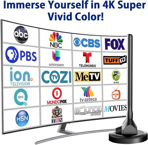 Indoor Antenna for Smart TV,HD Antenna with Strong Magnetic Base in Kuwait