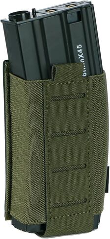 Molle Magazine Pouch Elastic Insert 5.56/7.62mm M4 AK AR Magazine Holder，Back Side with Laser-Cut Hardshell PP Plate Open Top for Tactical Webbing and Belts in Kuwait