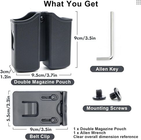RioRand Universal Double Magazine Pouch, 9mm .40 Caliber Dual Stack Holder in Saudi Arabia