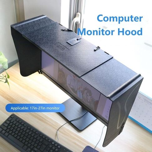Adjustable 17-27 Inch Monitor Sun Visor Hood - Anti-Glare Display Shield, Light-Blocking Privacy Protector, Reduce Eye Strain, Perfect for Home Office & Gaming in Kuwait