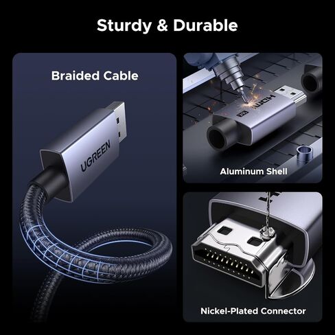 UGREEN 16K HDMI Cable 96Gbps 6.6FT, 8K@240Hz High Speed HDMI Cord in Kuwait