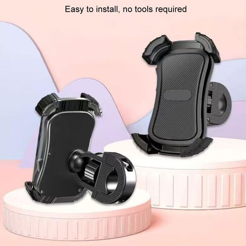 Bike Phone Holder for Handlebar,360°Adjustable Universal Motorcycle Phone Mount,Shock Absorbing Anti-Shake,for Bike and Motorcycle, Electric Scooter Mountain Bike,Fits 4.7–7"Smartphones(Black) in Kuwait