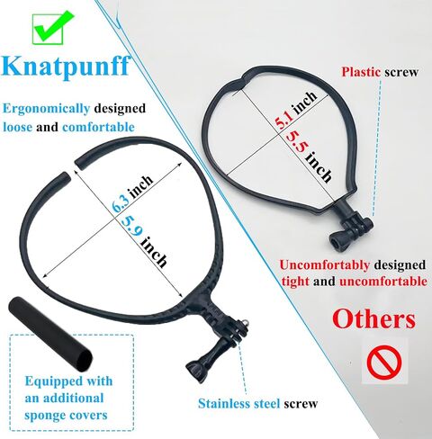 360° Adjustable Hands-Free Chest Mount for GoPro/DJI Insta360 (Quick Release Neck Strap, 3 Devices Support, Anti-Slip Design), Perfect for Vlogging & Outdoor Activities in Kuwait