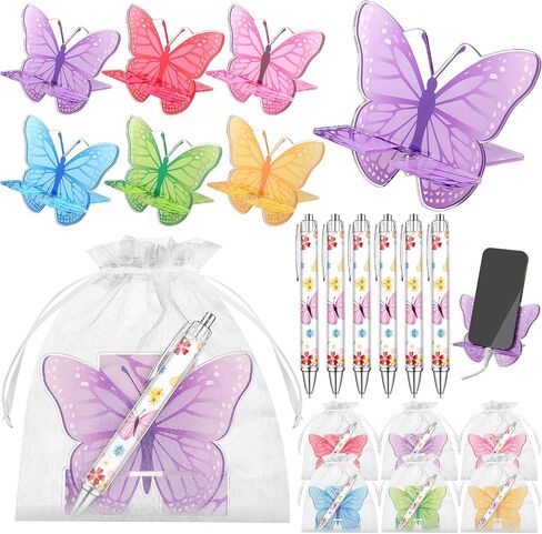 6 Sets Employee Appreciation Gifts Acrylic Butterfly Cell Phone Stands in Kuwait