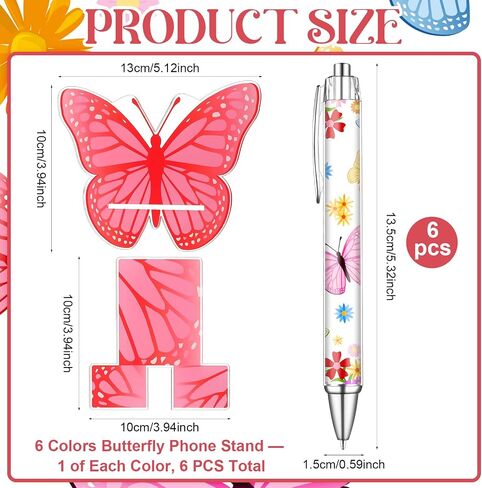 6 Sets Employee Appreciation Gifts Acrylic Butterfly Cell Phone Stands in Kuwait