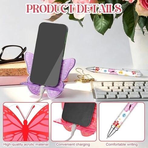 6 Sets Employee Appreciation Gifts Acrylic Butterfly Cell Phone Stands in Kuwait