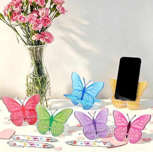 6 Sets Employee Appreciation Gifts Acrylic Butterfly Cell Phone Stands in Kuwait
