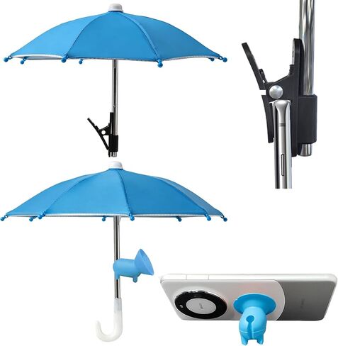 2Pcs Black Phone Umbrella for Sun Shade with Piggy Suction Cup and Clip in Kuwait