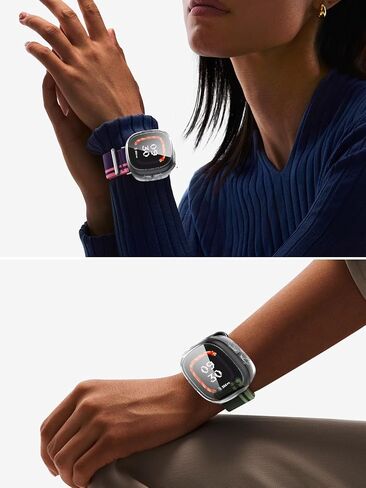 for Google Fitbit Ace LTE Smart Watch Case, Hard PC Screen Protector,9H Tempered Glass Ultra-Thin Full-Coverage Shockproof Bumper,Clear in Kuwait