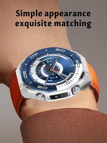 Case for HUAWEI WATCH Ultimate 2 SmartWatch, PC Hollow Watch Case,Anti Fall and Scratch Resistant, High-definition and Transparent,with Tempered Glass Screen Protector,Blue in Kuwait