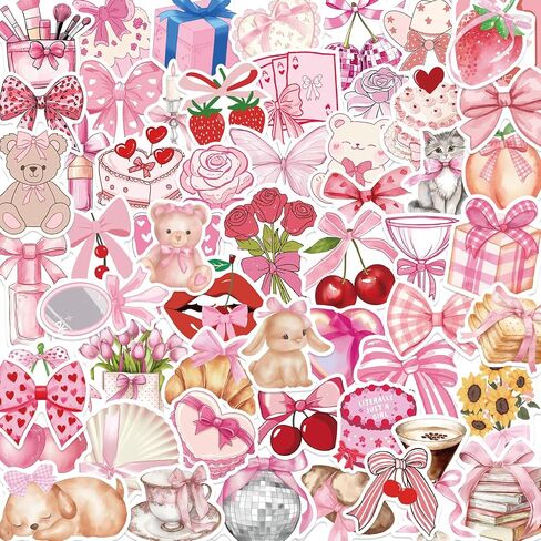 100PCS Axolotl Stickers Kawaii Pink Animal Stickers Cute Axolotl Stuff Gifts for Kids Vinyl Stickers for Water Bottles Classroom Reward for Teen in Kuwait