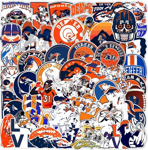 50 PCS American Sport Team Stickers Pack for Water Bottle, Laptop, Bicycle, Computer, Motorcycle, Travel Case, Car Decal Decoration Sticker in Kuwait
