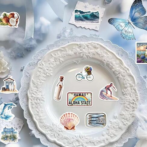 100Pcs Ocean Beach Stickers, Summer Vintage Coast Aesthetic Stickers in Kuwait
