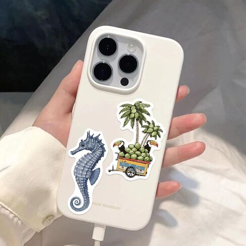 100Pcs Ocean Beach Stickers, Summer Vintage Coast Aesthetic Stickers in Kuwait