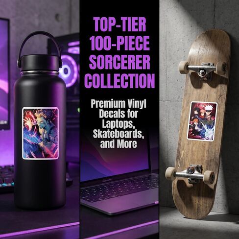 100 Pcs JJK Stickers Pack Waterproof Vinyl Decals Stickers for Laptop Skateboard Phone Guitar Travel Case Water Bottle Laptop in Kuwait