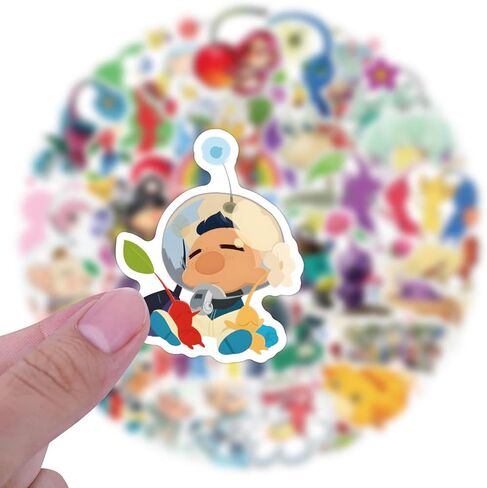 Pikmin Stickers 100pcs Cute Cartoon Aesthetic Stickers for Teens Laptops,Waterproof Vinyl Decals for Adult Water Bottle Computer Skateboard Phone Luggage in Kuwait
