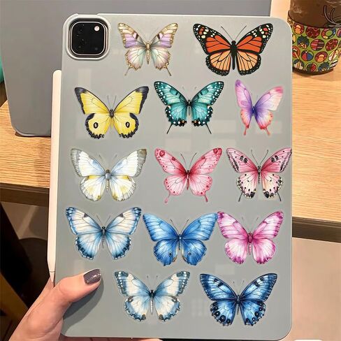 50PCS Butterfly Stickers PET Transparent Stickers Nature Decals Waterproof Decorative Decals for Scrapbook DIY Crafts Album Bullet Journal Planner Water Bottles Phone Cases Laptops (Butterfly) in Kuwait