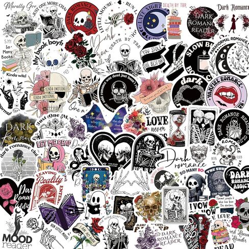 BAMAYSELF 175 Pcs Dark Romance Book Stickers for Adult- Holographic Booktok Spicy Reading Sticker Pack for Laptop Water Bottle, Glitter Vinyl Decal Gifts for Book Lovers in Kuwait