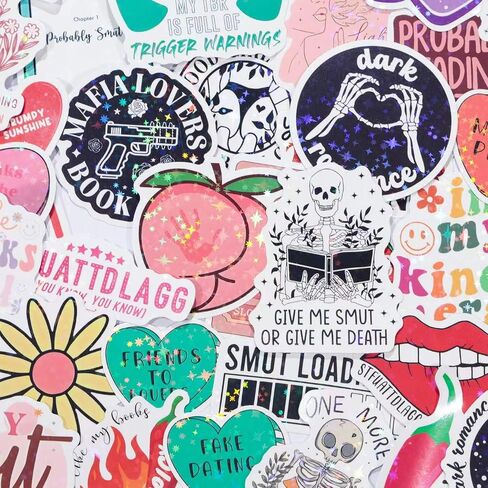 BAMAYSELF 175 Pcs Dark Romance Book Stickers for Adult- Holographic Booktok Spicy Reading Sticker Pack for Laptop Water Bottle, Glitter Vinyl Decal Gifts for Book Lovers in Kuwait