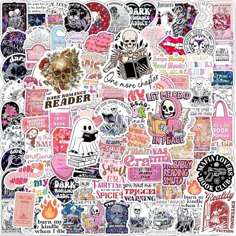 BAMAYSELF 175 Pcs Dark Romance Book Stickers for Adult- Holographic Booktok Spicy Reading Sticker Pack for Laptop Water Bottle, Glitter Vinyl Decal Gifts for Book Lovers in Kuwait