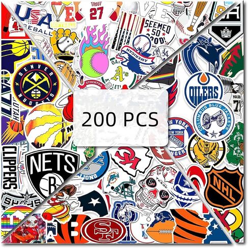 Sports Stickers for Teens 200 PCS Stickers Pack for Water Bottles Vinyl Sticker DIY Decoration for Adults Party Favor in Kuwait