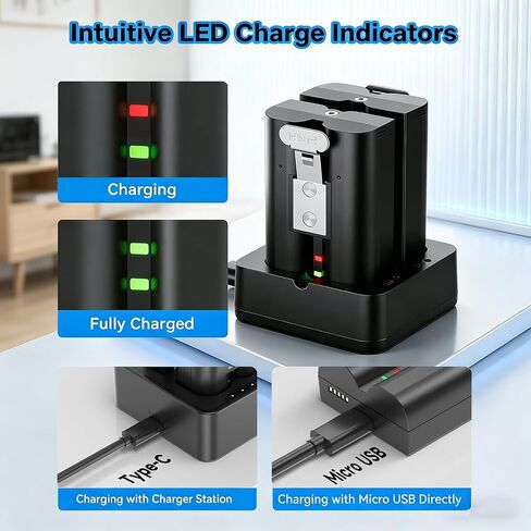 4-Pack Ring Battery & Charger for Ring Doorbell/Stick Up Cam/Spotlight Cam in Kuwait