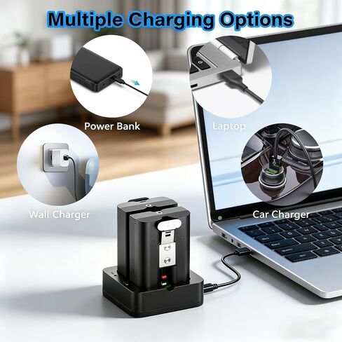 4-Pack Ring Battery & Charger for Ring Doorbell/Stick Up Cam/Spotlight Cam in Kuwait