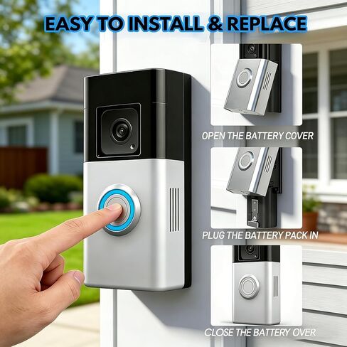 4-Pack Ring Battery & Charger for Ring Doorbell/Stick Up Cam/Spotlight Cam in Kuwait