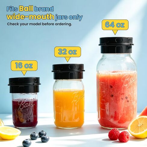 Adapter for Ninja Nutri-Pro Blender & Ball Wide-Mouth Mason Jars - Blend, Store & Go in the Same Jar - Blender Accessory for 1100W BN401 - Easy to Clean, Dishwasher Safe (Adapter Only) in Kuwait
