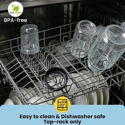 Adapter for Ninja Nutri-Pro Blender & Ball Wide-Mouth Mason Jars - Blend, Store & Go in the Same Jar - Blender Accessory for 1100W BN401 - Easy to Clean, Dishwasher Safe (Adapter Only) in Kuwait