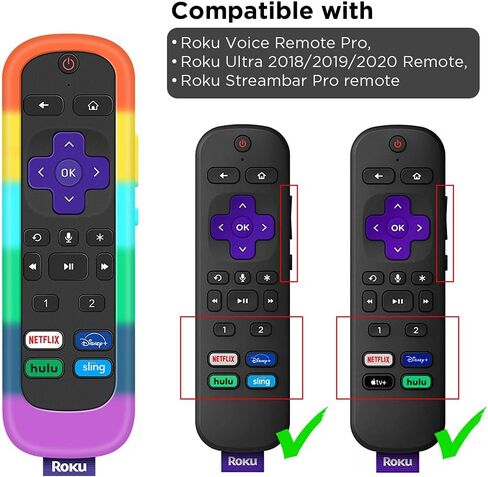 3 Pack Case for Roku Voice Remote Pro,Cover Roku Ultra 2020/2019/2018 Remote Control Silicone Protective Controller Back Sleeve Holder Skin New Battery Protector Glow in The Dark in Kuwait