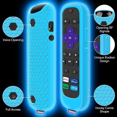 3 Pack Case for Roku Voice Remote Pro,Cover Roku Ultra 2020/2019/2018 Remote Control Silicone Protective Controller Back Sleeve Holder Skin New Battery Protector Glow in The Dark in Kuwait