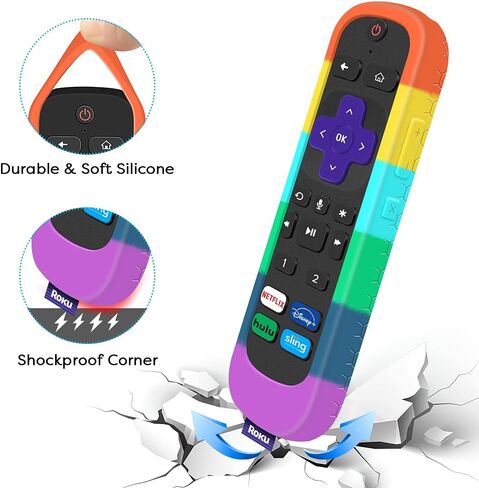 3 Pack Case for Roku Voice Remote Pro,Cover Roku Ultra 2020/2019/2018 Remote Control Silicone Protective Controller Back Sleeve Holder Skin New Battery Protector Glow in The Dark in Kuwait