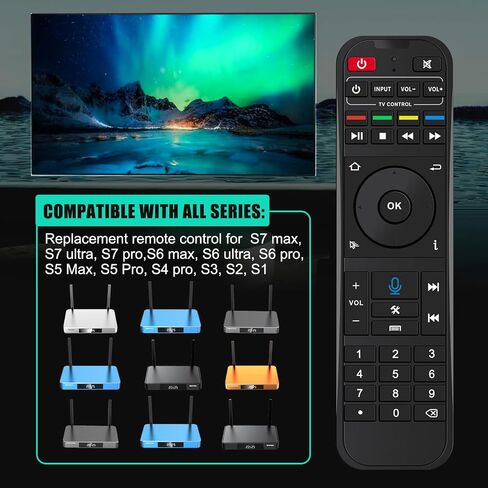 Fit for Super Box RC-200L Backlit Voice Bluetooth Remote Control Replacement for SuperBox S7 Prime S7 Ultra S7 Max S7 Pro S6 Ultra S6 Max S6 Pro S5Max S5Pro. in Kuwait