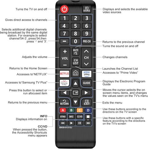 2-Pack Universal Samsung TV Remote, BN59-01315J Replacement Remote for All Samsung LED LCD HDTV 3D Smart TVs in Kuwait