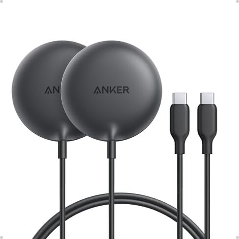 Anker Zolo Magnetic Wireless Charger, MagSafe-Compatible Wireless Charging Pad & iPhone Charger, 2-Pack 20W Fast USB C Charger Block, Type C Charger Fast Charging for iPhone 17 in Kuwait