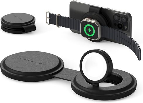 Satechi OntheGo 2-in-1 Wireless Charger, Qi2 15W Fast Charging, Black in Kuwait