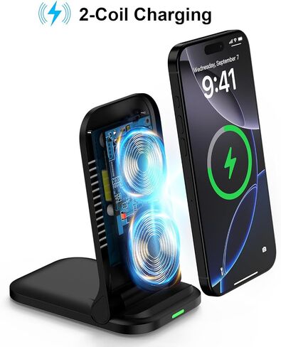 Wireless Fast Charger Stand Foldable Samsung Wireless Charger Fast Charging Station Android Phone Charger Stand for Samsung Galaxy S26 Ultra S25 Ultra S25 S24 S23 S22,iPhone 17 16e 16 Pro Max 15 14 in Kuwait