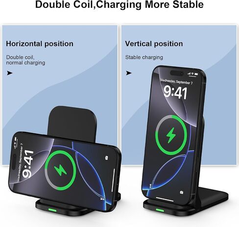 Wireless Fast Charger Stand Foldable Samsung Wireless Charger Fast Charging Station Android Phone Charger Stand for Samsung Galaxy S26 Ultra S25 Ultra S25 S24 S23 S22,iPhone 17 16e 16 Pro Max 15 14 in Kuwait