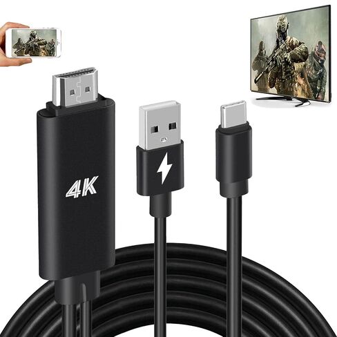 محول HDMI كابل USB من النوع C MHL 4K سلك محول فيديو متوافق مع Samsung Galaxy S24 S23 S22 S21 S20 S10 Note 20 LG V35 Android Phone iMac MacBook للنسخ المتطابق والشحن إلى تلفزيون شاشة العرض in Kuwait