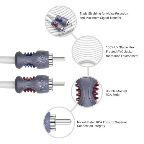 RECOIL RMI220 2-Channel 20ft RCA Audio Interconnects Cable Triple-Shielded in Kuwait