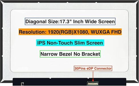 EM EMAJOR TECH New Screen Replacement for HP 17-CN2083DX 1920X1080 FHD FHD Non-Touch LCD LED Display with Set of Tape and Tools in Kuwait