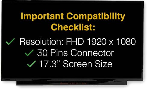 Screen for ASUS VIVOBOOK 17 F1704VAP 30 Pins FHD 1920x1080 in Kuwait