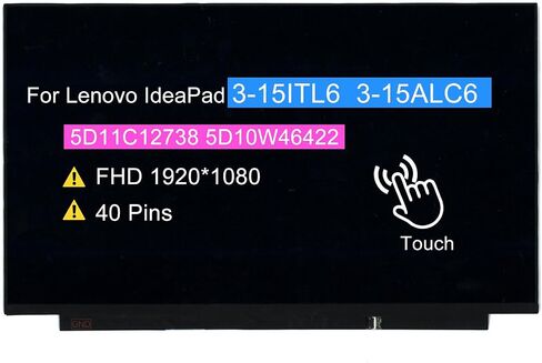 15.6" Touch Screen Replacement for Lenovo IdeaPad 3-15ITL6 3-15ALC6 82H8 FRU 5D11C12738 5D10W46422 NV156FHM-T07 V8.1 LCD Display Panel FHD 1920 * 1040 40 pin in Kuwait