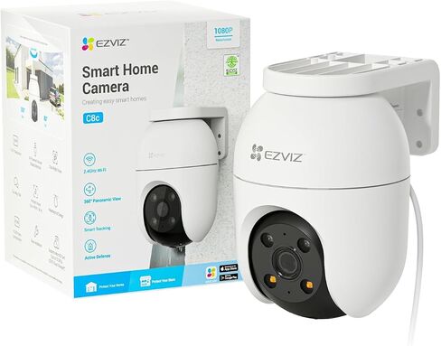 EZVIZ Outdoor WiFi Surveillance Camera, 360°, 1080P IP Security Camera, Colourful Night Vision, Person AI Detection, Auto Zoom Two-Way Audio, Siren, Alexa/Google, C8c 2MP in Kuwait