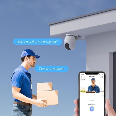 EZVIZ Outdoor WiFi Surveillance Camera, 360°, 1080P IP Security Camera, Colourful Night Vision, Person AI Detection, Auto Zoom Two-Way Audio, Siren, Alexa/Google, C8c 2MP in Kuwait