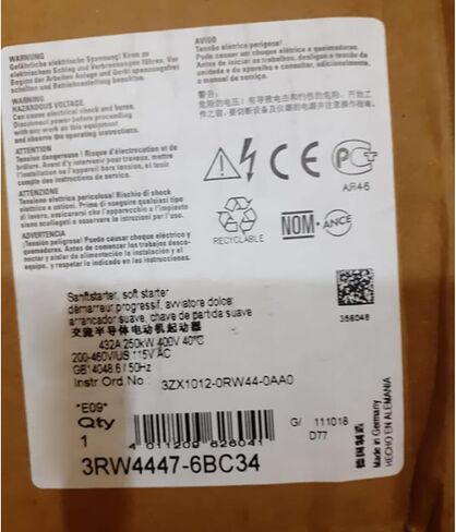 SMOCONE 3RW4447-6BC34 New and Sealed in Box 3RW44476BC34 3RW4447-6BC34 in Kuwait