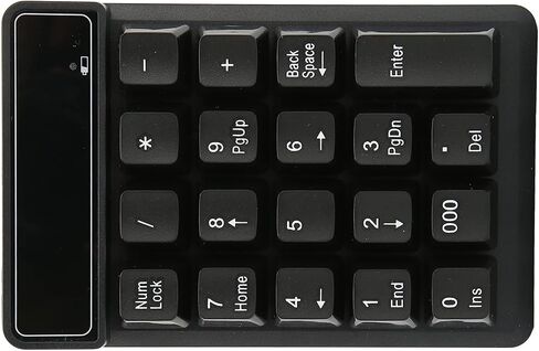Wireless Number Pad, 19 Keys 2.4GHz Numeric Keypad Ergonomic Portable Numpad for Laptop Desktop Data Entry Office Home Use, AAA Battery Powered Black in Kuwait