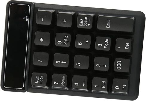 Wireless Number Pad, 19 Keys 2.4GHz Numeric Keypad Ergonomic Portable Numpad for Laptop Desktop Data Entry Office Home Use, AAA Battery Powered Black in Kuwait